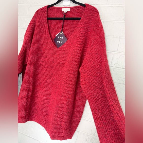 NWT AVA & VIV XXL 1X 2X 3X Women’s sweater V neck plus size XXL 2X 3X ✨ - Picture 5 of 12